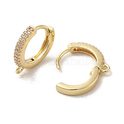 Rack Plating Brass Micro Pave Cubic Zirconia Hoop Findings&nbsp;EJEW-A031-05G
