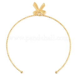 304ステンレススチール製蝶結びペンダントオープンチョーカーネックレス（女性用）  18KGP本金メッキ  内径：5.08インチ（12.9cm）  蝶結び：29.5x27mm&nbsp;NJEW-Z046-06G-02