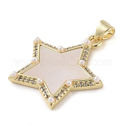 Brass Micro Pave Clear Cubic Zirconia Pendants&nbsp;KK-Q813-15G