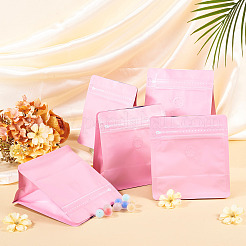 バルブ付きPEプラスチック製再封可能保存袋  チョコレート用  キャンディ  クッキー  長方形  ピンク  14.5x13.5x0.1cm  オープン：13.5x8x14.5cm&nbsp;AJEW-TAC0045-019G