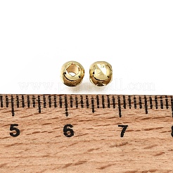 真鍮ビーズ  ラウンド  ラックめっき  長持ちメッキ  ゴールドカラー  4.3x4.5x4.5mm  穴：2.2mm&nbsp;KK-CBA0DF0-02G