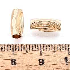 真鍮製スペーサービーズ  カドミウムフリー＆ニッケルフリー＆鉛フリー  バレル  18KGP本金メッキ  11x5mm  穴：2.8mm&nbsp;KK-T075-53G