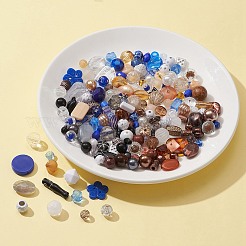 100g5色アクリルビーズ  混合図形  ミックスカラー  5.5~28x6~20x3~11mm  穴：1~5mm  20 G /カラー&nbsp;SACR-FS0001-07A