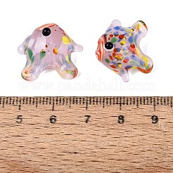 手作りランプワークビーズ  魚  ミックスカラー  14.5~19x17~21.5x9~10mm  穴：1.2~1.4mm  約29~30個/連  17.32~18.50''（44~47センチメートル）&nbsp;LAMP-T023-16
