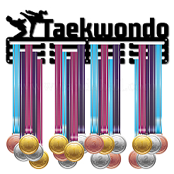 Word Taekwondo Fashion Iron Medal Hanger Holder Display Wall Rack&nbsp;ODIS-WH0021-032