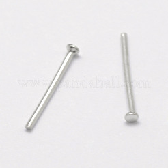 変色防止ロジウムメッキ スターリングシルバー イヤリング 925個  プラチナ  10x1mm  ピン：0.6mm&nbsp;STER-P032-13P