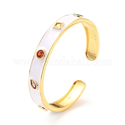 Colorful Geometry Cubic Zirconia Cuff Bangle&nbsp;BJEW-D448-25G-RS