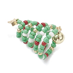 Glass Seed Beaded Christmas Tree Big Pendants&nbsp;PALLOY-TA00330-02