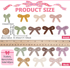 42Pcs 7 Colors Polyester Cloth Patches&nbsp;PATC-FG0003-15
