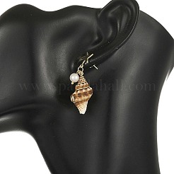 304 Stainless Steel with Natural Pearl Beads Stud Earrings&nbsp;EJEW-JE07420