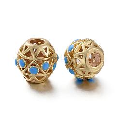 Matte Gold Color Brass Hollow Beads&nbsp;KK-L155-09A