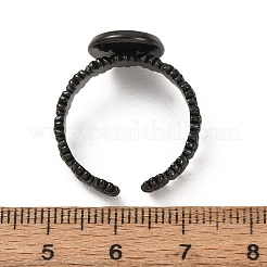 Flower 304 Stainless Steel Cuff Ring Components&nbsp;STAS-P454-05B-B