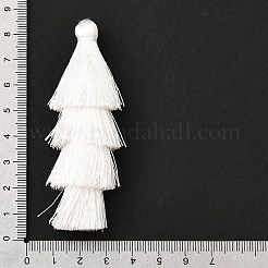 ポリエステルタッセルペンダント  ホワイト  84~85x28~35mm&nbsp;FIND-D303-02M