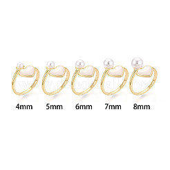 Heart Brass Shell & Epoxy Cuff Rings Setting&nbsp;KK-T079-56G