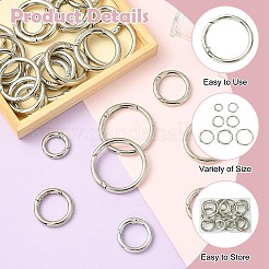 28Pcs 7 Styles Zinc Alloy Spring Gate Rings&nbsp;FIND-CJ0003-98