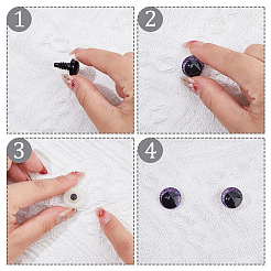48 Sets 8 Colors Plastic Doll Craft Eyes&nbsp;FIND-FH0008-82