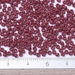 MIYUKIラウンドロカイユビーズ  日本製シードビーズ  （rr408d）不透明な濃い赤  11/0  2x1.3mm  穴：0.8mm  約5500個/50g&nbsp;SEED-X0054-RR0408D