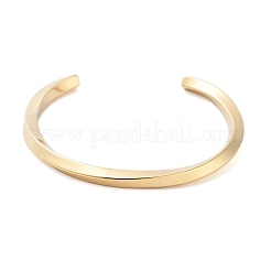 Ion Plating(IP) 304 Stainless Steel Twisted Open Cuff Bangles for Women&nbsp;BJEW-B097-01G