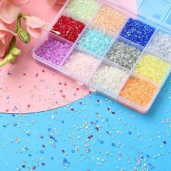 144g 12 Colors Transparent Electroplate Glass Beads&nbsp;GLAA-YW0001-93