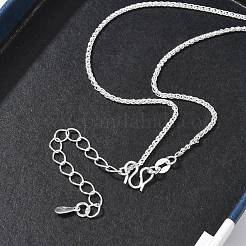 1.5mm真鍮製ウィートチェーンネックレス（女性用）  長持ちメッキ  銀  17.72~18.50インチ（45~47cm）&nbsp;KK-CBA4FD4-10S