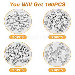 80個 4サイズ 真鍮フラットラウンドスペーサービーズ  プラチナ  5~7x2~4mm  穴：1~3.5mm  20pcs /サイズ&nbsp;KK-FH0006-25