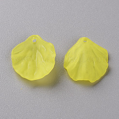 透明つや消しアクリルパーツ  花弁  きいろ  19.5x16.5x4mm  穴：1.5mm&nbsp;MACR-S371-01A-717