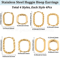 4 Styles Stainless Steel Huggie Hoop Earrings Sets for Women&nbsp;EJEW-SC0001-74