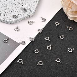 変色しにくい304ステンレススチール製スプリングリング留め具  ステンレス鋼色  9x7.2x1.3mm  穴：2mm  内径：3.9mm&nbsp;STAS-R065-25
