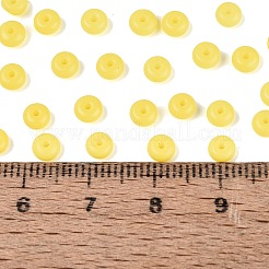 オペークガラスシードビーズ  丸い穴  ロンデル  ゴールド  4~4.5x2~3mm  穴：0.9~1mm  約6430個/ポンド&nbsp;SEED-N012-09A-03