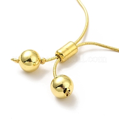Rack Plating Brass Round Bead Slider Bracelets for Women&nbsp;X-BJEW-M232-01G-E