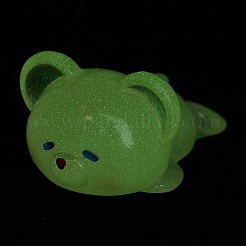 蓄光樹脂のかわいい小さなクマの装飾品  暗闇で光る  マイクロ風景の装飾  ピンク  28x35.5x19mm&nbsp;RESI-Z008-01D