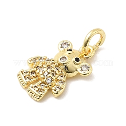 Brass Micro Pave Cubic Zirconia Charms&nbsp;KK-C139-10G