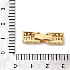 Brass Micro Pave Clear Cubic Zirconia Fold Over Clasps&nbsp;KK-C075-36G