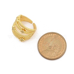 Rack Plating Brass Micro Pave Clear Cubic Zirconia Open Cuff Finger Rings for Women&nbsp;RJEW-M028-103G