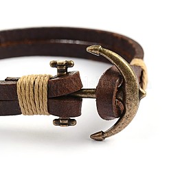 Leather Multi-Strand Bracelets&nbsp;BJEW-P128-35