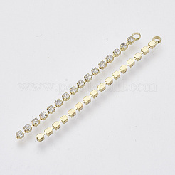 真鍮カップチェーンタッセルビッグペンダント  クリスタルラインストーン付き  ライトゴールド  52x2x2mm  穴：1.6mm&nbsp;LS-PALLOY-S177-71LG