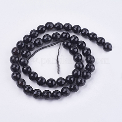 Natural Black Onyx Round Beads Strand&nbsp;G-L084-8mm-20