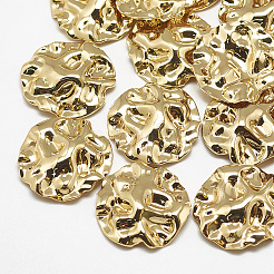 真鍮チャーム  フラットラウンド  18KGP本金メッキ  18.5x19x4mm  穴：1mm&nbsp;X-KK-S347-130