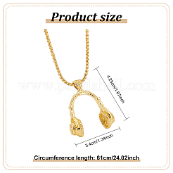 3Pcs 3 Colors Alloy Music Headset Pendant Necklaces Set for Women&nbsp;NJEW-AN0001-28