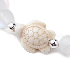 Beach Turtle Dyed Synthetic Turquoise Bead Bracelets&nbsp;BJEW-JB10251-01