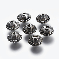 CCBプラスチックビーズ  ロンデル  アンティークシルバー  12x9mm  穴：2mm&nbsp;CCB-K007-030AS