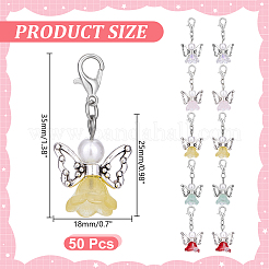 50Pcs Angel Glass Pendant Decoration&nbsp;HJEW-HY00158