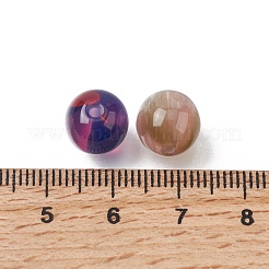 樹脂ビーズ  ラウンド  ツートン  グリッターパウダー付き  ミックスカラー  10mm  穴：1.8~2mm&nbsp;RESI-H044-10B