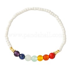 Natural & Synthetic Gemstone & Glass Seed Beads Stretch Bracelets for Women&nbsp;CR6398
