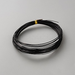 平らなアルミニウムワイヤー  DIYクラフト用  ブラック  1x0.5mm  約32.81フィート（10m）/ロール&nbsp;AW-WH0020-01C