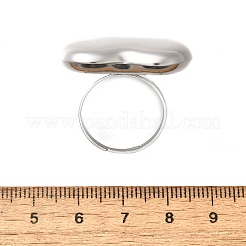 304ステンレススチール製調節可能な指輪  ハート  ステンレス鋼色  内径：18mm&nbsp;RJEW-H244-01P