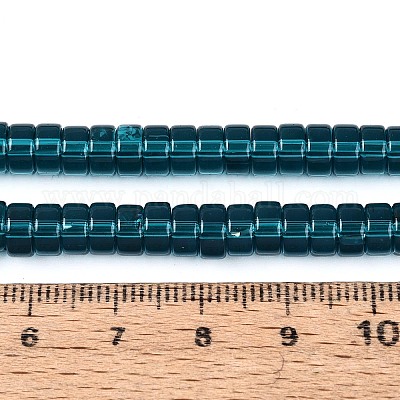 透明ガラスビーズ連売り  フラットラウンド  ダークスレートグレー  8~8.5x4~4.5mm  穴：0.7~1mm  約95~100個/連  14.57~15.35''（37~39センチメートル）&nbsp;GLAA-N026-4x8mm-T04-1