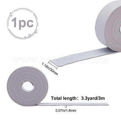 PUレザーコード  フラット  グレー  3x0.18cm  3 m /ロール&nbsp;DIY-GF0003-52F-1