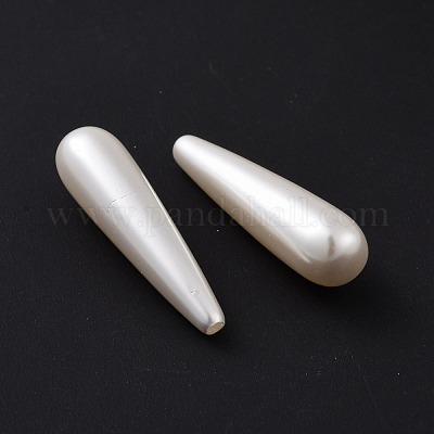 シェルパール片穴ビーズ  ティアドロップ  ホワイト  30~31x8mm  穴：0.5~1mm&nbsp;BSHE-G011-03C-1