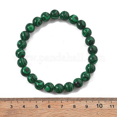 Synthetic Malachite(Dyed) Bead Stretch Bracelets&nbsp;BJEW-K212-B-031-1